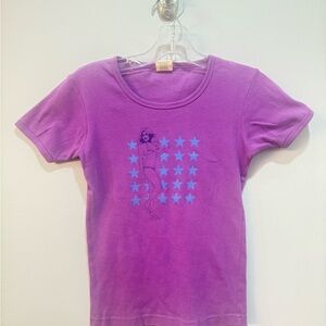 Lux Purple T-Shirt with Blue Star Pattern